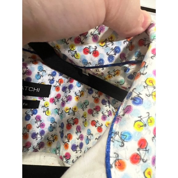 Bugatchi Rainbow Bicycle Button Up Dress Shirt - Size XL‎ - Picture 3 of 5